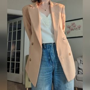 academia tan blazer, size 4, oversized cool girl vibe
